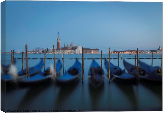 Blue sunset over the Grand Canal, Venice Canvas Print by Fiona Turnbull