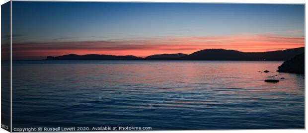 Alghero Bay at sunset. Canvas Print by Russell Lovett