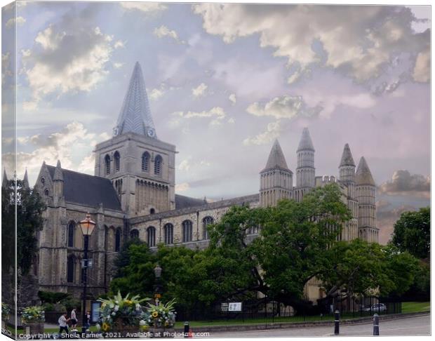 Rochester Cathedral, in, Kent Canvas Print by Sheila Eames