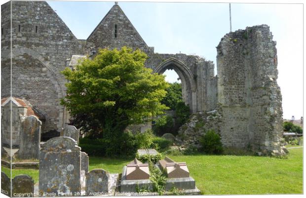 St. Thomas the Martyr Church Ruins in Winchelsea, Sussex, England Canvas Print by Sheila Eames
