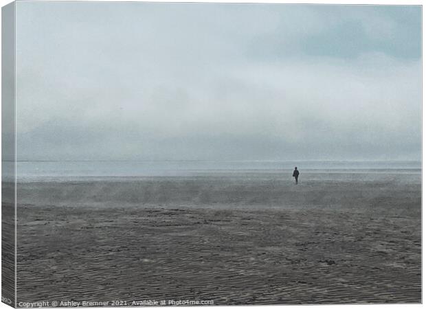 Misty Beach Canvas Print by Ashley Bremner