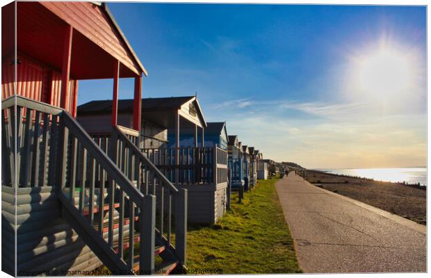 Beach huts in Whitstable Canvas Print by Jonathan Moulton