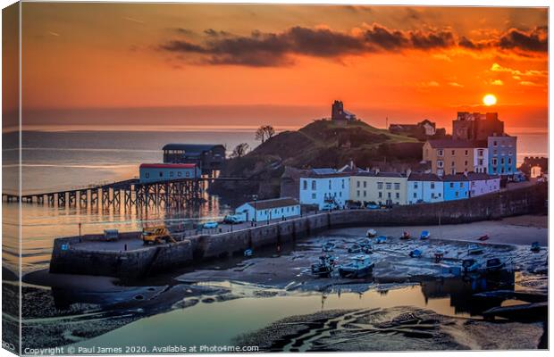 A stunning Tenby sunrise Canvas Print by Paul James