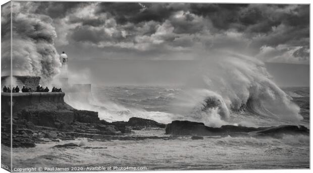 The raging sea Canvas Print by Paul James