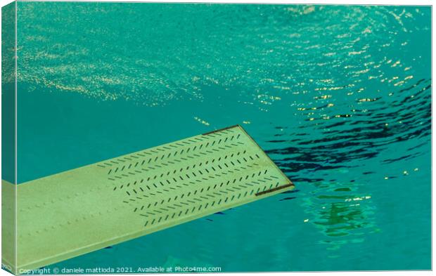 a springboard to dive into the pool Canvas Print by daniele mattioda