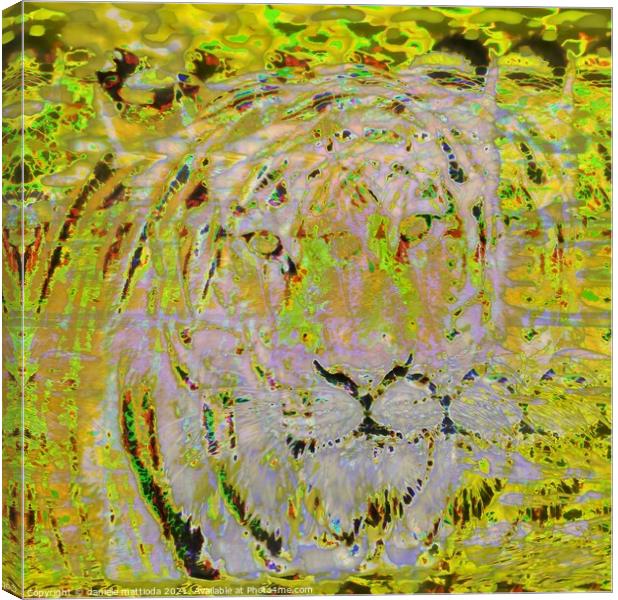 Glitch art on siberian tiger Canvas Print by daniele mattioda