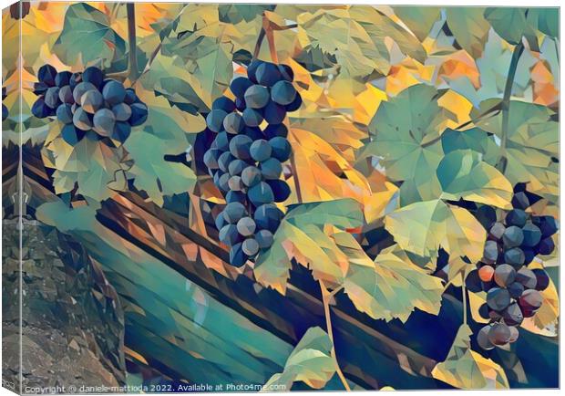 POLY ART on  grapes Canvas Print by daniele mattioda
