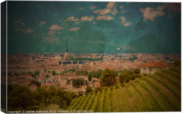 PITTORIALISM EFFECT on view of TURIN,ITALY Canvas Print by daniele mattioda