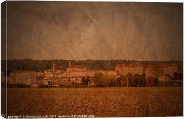 PITTORIALISM EFFECT on view of the municipality of Agliè in Piedmont Italy Canvas Print by daniele mattioda
