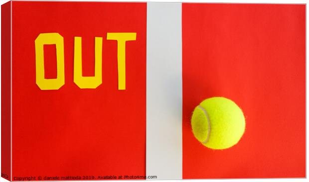 the written  out  next to a line of a tennis court Canvas Print by daniele mattioda