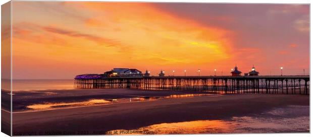 North Pier Sunset Canvas Print by Michele Davis