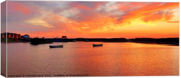 Fleetwood Boating Lake sunset Canvas Print by Michele Davis