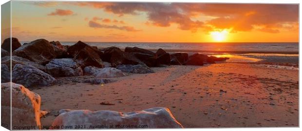 Cleveleys Beach Sunset Canvas Print by Michele Davis