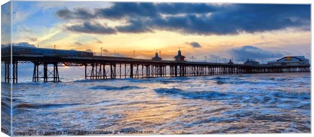 North Pier High Tide Canvas Print by Michele Davis