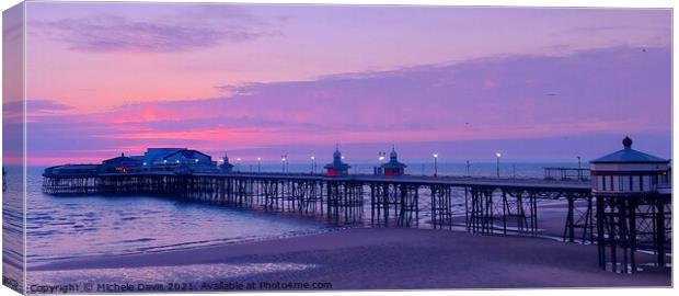 North Pier Twilight Canvas Print by Michele Davis