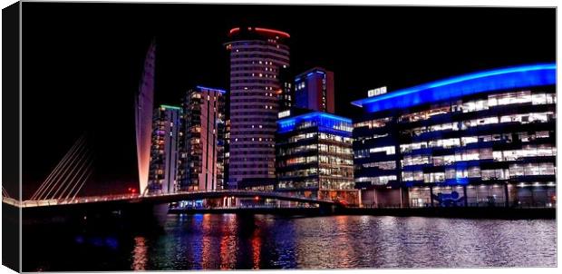 Media City at Night Canvas Print by Michele Davis