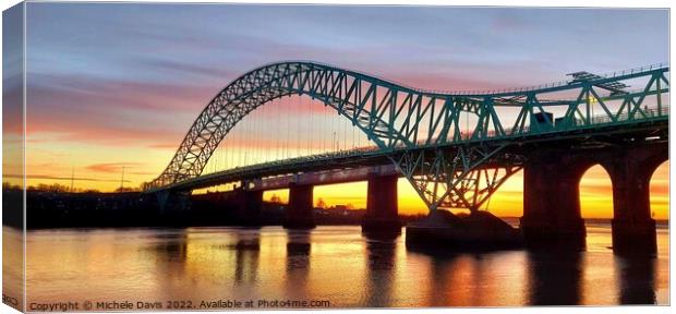 Silver Jubilee Bridge, Sunset Canvas Print by Michele Davis