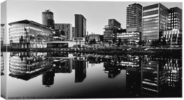 Media City Reflections Canvas Print by Michele Davis