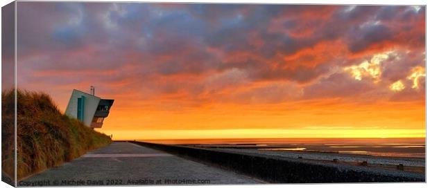 Rossall Point Watch Tower, Sunset Canvas Print by Michele Davis