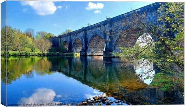 Lune Aqueduct Reflections Canvas Print by Michele Davis