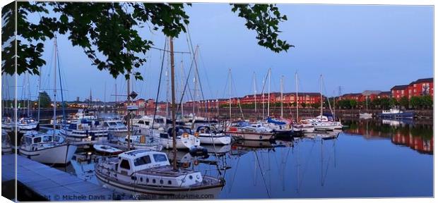 Preston Marina Reflections Canvas Print by Michele Davis