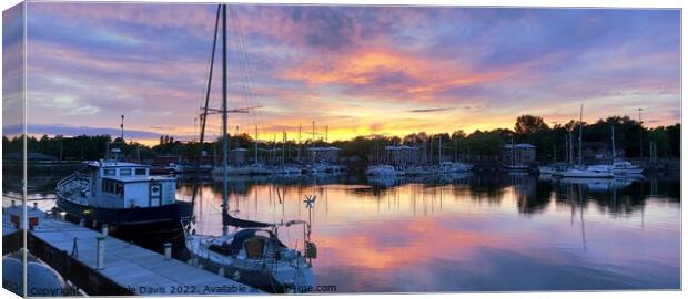 Preston Marina Sunset Canvas Print by Michele Davis