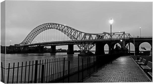 Silver Jubilee Bridge, Monochrome Canvas Print by Michele Davis