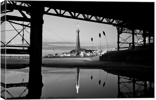 Blackpool Tower Reflections Canvas Print by Michele Davis