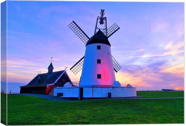 Lytham Windmill Sunset Canvas Print by Michele Davis