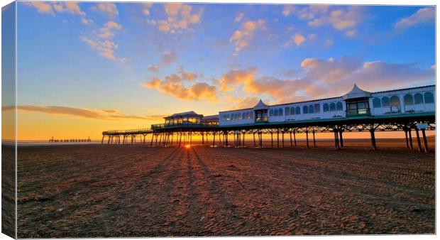 St Anne's Pier Sunset Canvas Print by Michele Davis