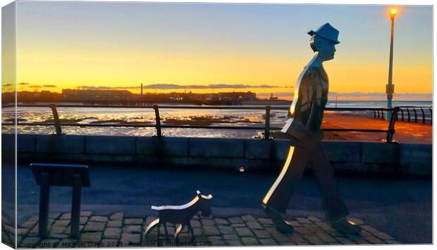 Lowry Statue, Knott End Canvas Print by Michele Davis