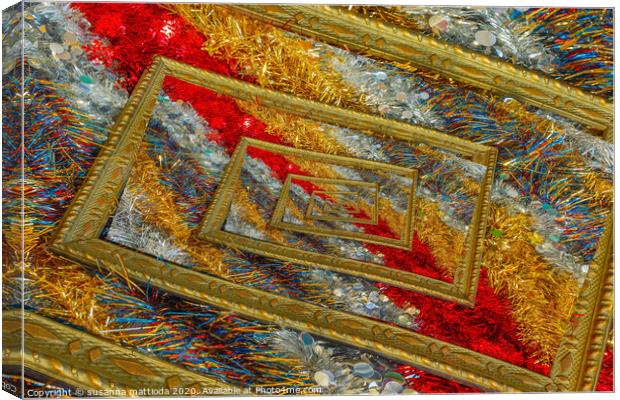   effect  droste of  a  frame  with shimmering chr Canvas Print by susanna mattioda