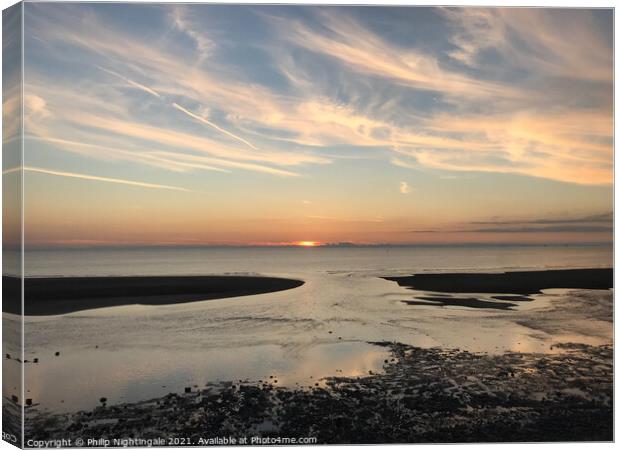 A sunset taken from Blackpool Canvas Print by Philip Nightingale