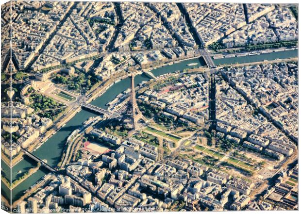 Paris aerial view with Eiffel Tower Canvas Print by Antonio Gravante