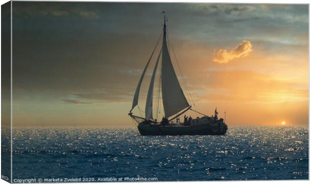 Sailing into the sunset Canvas Print by Marketa Zvelebil