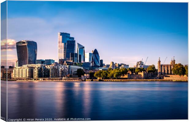 The City and the Tower of London Canvas Print by Hiran Perera