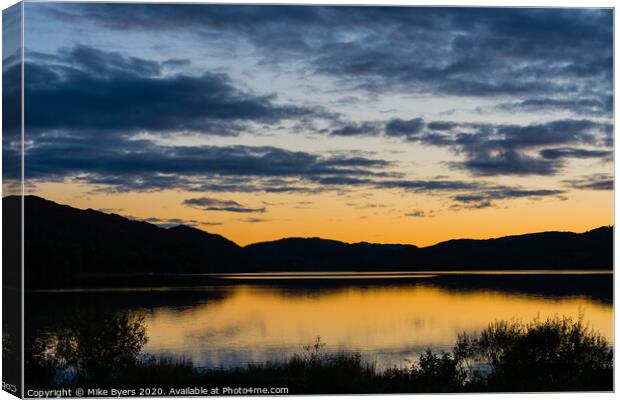 Loch Awe Sunset Canvas Print by Mike Byers