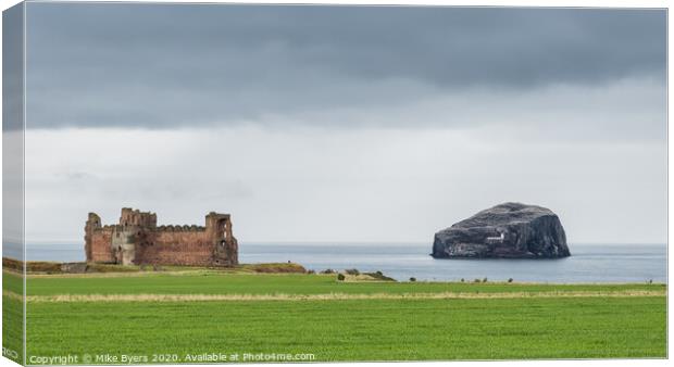 Tantallon Castle and Bass Rock Canvas Print by Mike Byers