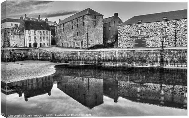 Portsoy Village 17th Century Harbour Reflection North East Scotland 2022 Canvas Print by OBT imaging