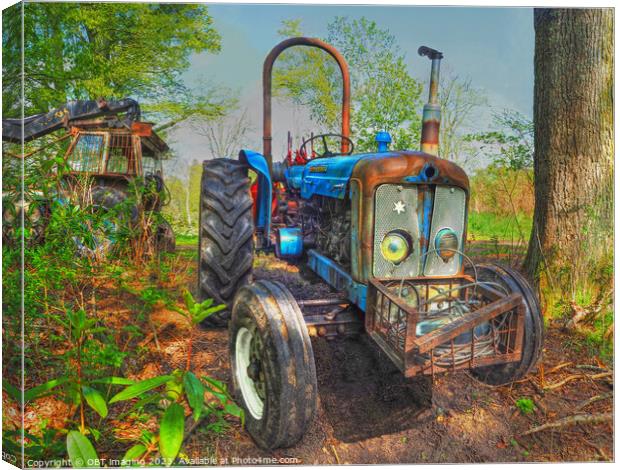Tractor Blue Classic Ford Fordson Major 1960 Canvas Print by OBT imaging