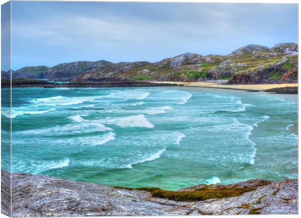 Oldshoremore Bay North West Scotland Fresh Atlantic Rollers Canvas Print by OBT imaging