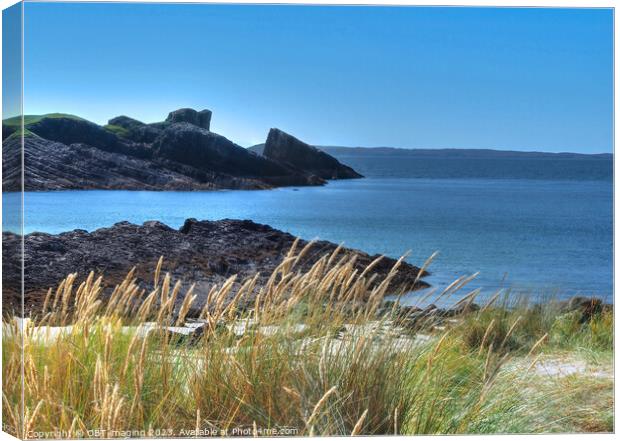 The Split Rock From Clachtoll Beach Scottish West  Canvas Print by OBT imaging