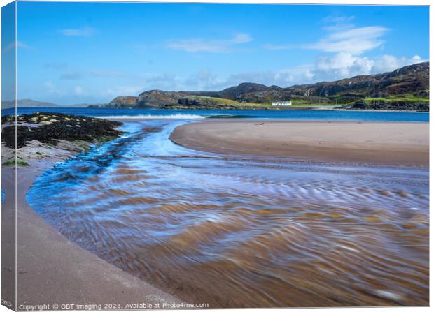 Clashnessie Bay Beach Nr Lochinver Assynt North West Scotland  Canvas Print by OBT imaging