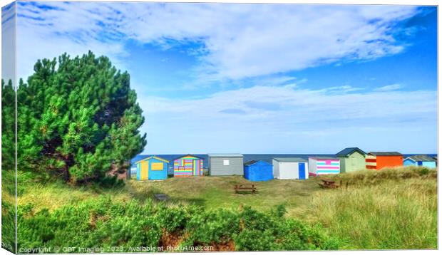 Hopeman Bay Beach Huts Morayshire Moray Firth Scot Canvas Print by OBT imaging