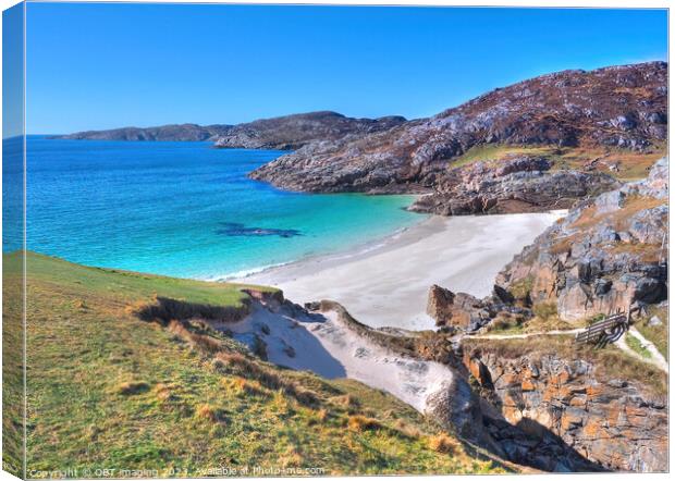 Achmelvich Beaches Assynt West Highland Scotland   Canvas Print by OBT imaging