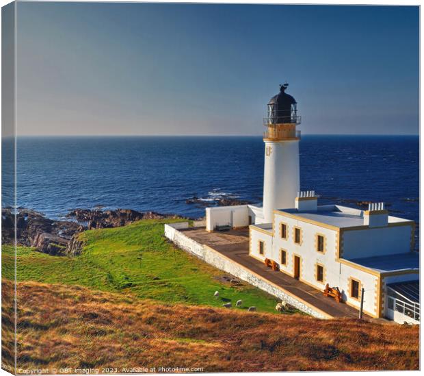 Rua Reidh Lighthouse Melvaig Wester Ross Highland  Canvas Print by OBT imaging