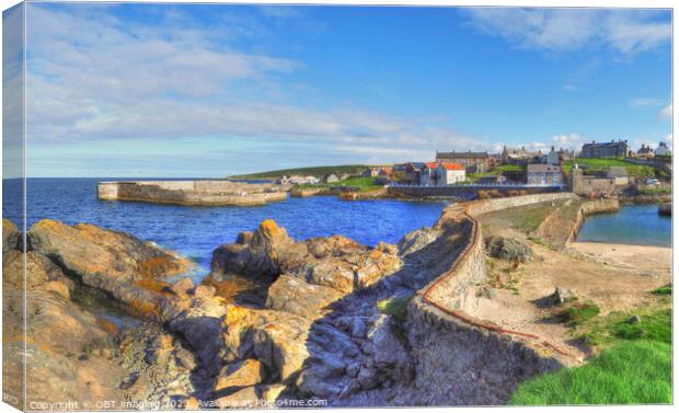 Portsoy Village 17th Century Harbour Aberdeenshire Scotland   Canvas Print by OBT imaging