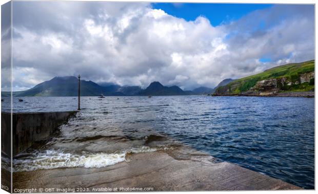 Black Cuillin Mountains From Elgol Isle Of Skye Scotland / To Sail Or Not Canvas Print by OBT imaging