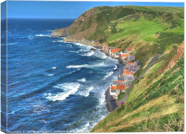 Crovie North East Scotland Historic Fishing Village Cottages Aberdeenshire  Canvas Print by OBT imaging