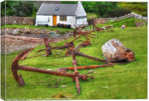 Anchors & Fishers Bothy At Achiltibuie Coigach West Highland Scotland Canvas Print by OBT imaging